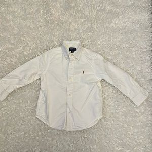3T White Button Down Polo